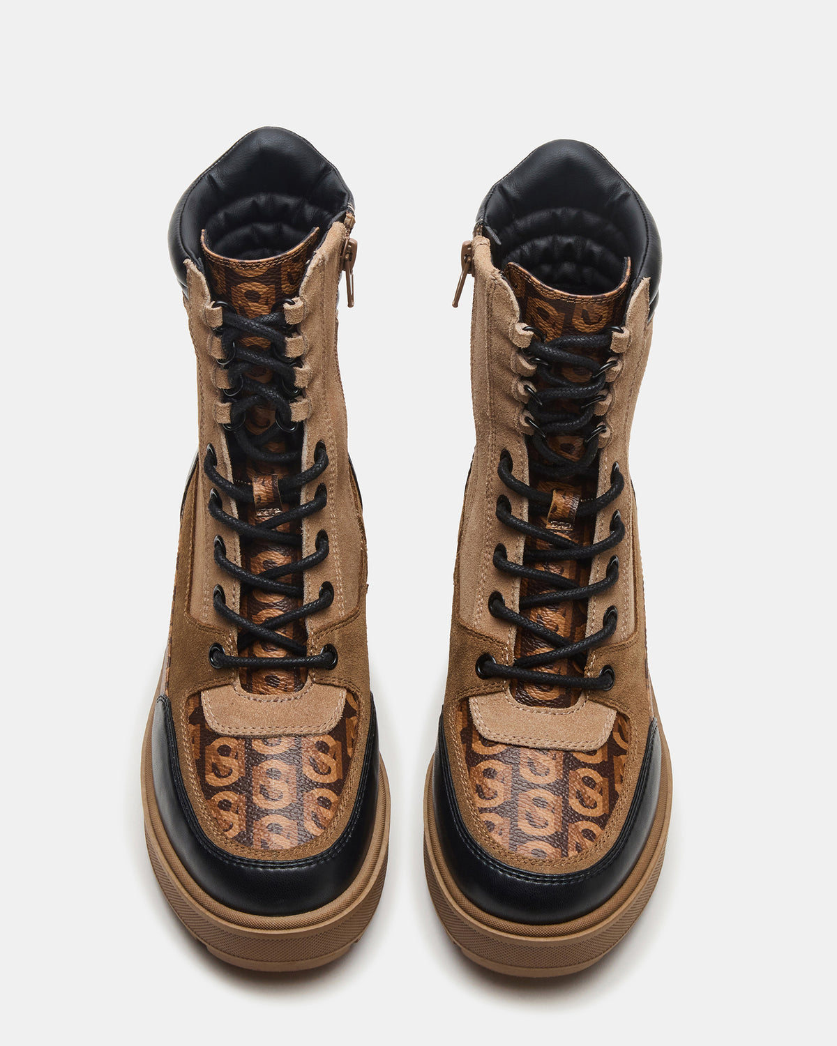 HIKER Tan Multi Platform Lug Lace-Up Women's Anke Boot | Steve Madden