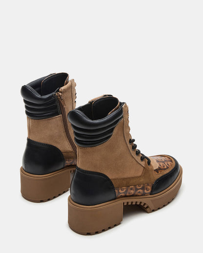 HIKER Tan Multi Platform Lug Lace-Up Women's Anke Boot | Steve Madden
