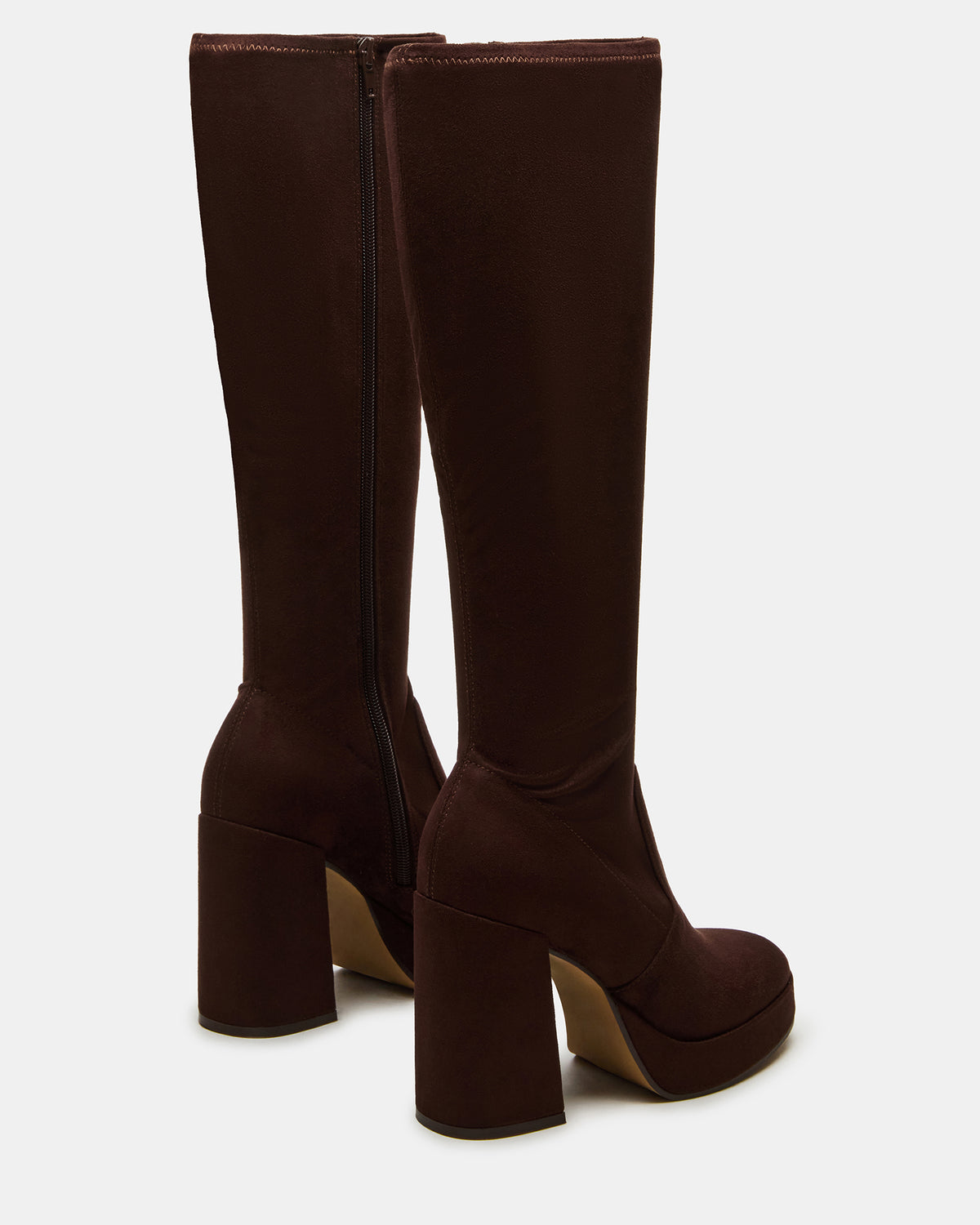 TWAIN Brown Knee-High Block Heel Women's Boot | Steve Madden