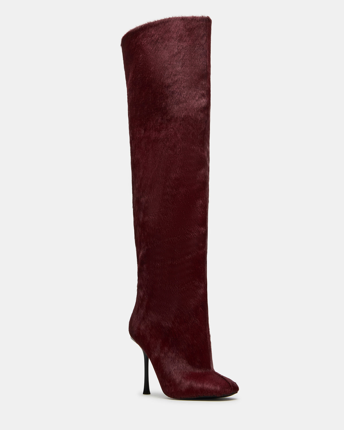 ALLURING Red Over-The-Knee Square-Toe Heeled Women's Boot | Steve Madden