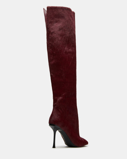 ALLURING Red Over-The-Knee Square-Toe Heeled Women's Boot | Steve Madden