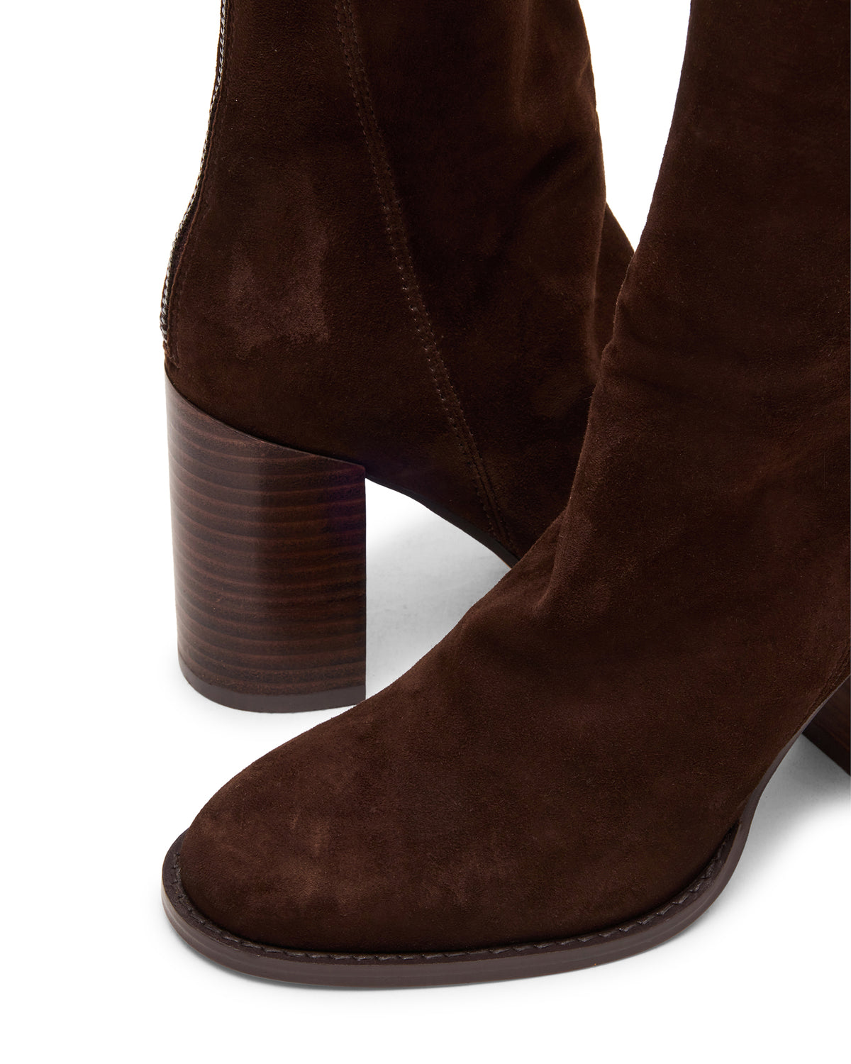 OBSESSION Chocolate Brown Suede Rounded Toe Block Heel Women's Ankle Boot | Steve Madden