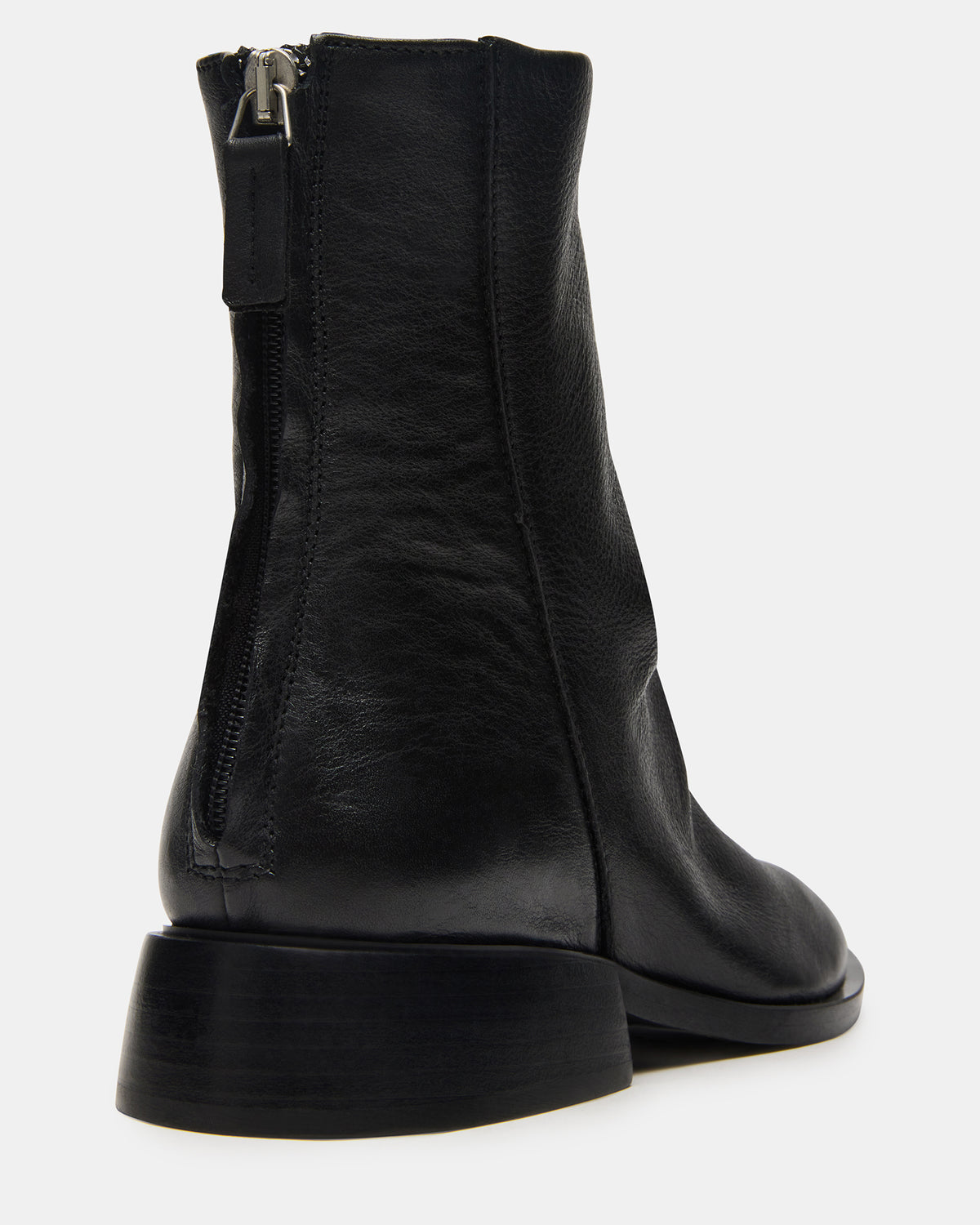 NEXIE Black Leather Women's Pointed-Toe Ankle Boot | Steve Madden