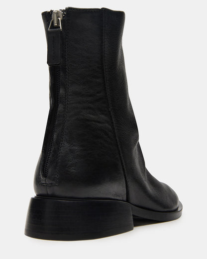 NEXIE Black Leather Women's Pointed-Toe Ankle Boot | Steve Madden
