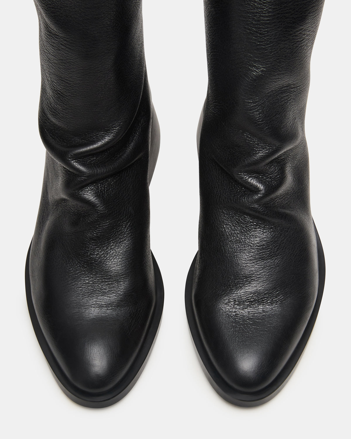 NEXIE Black Leather Women's Pointed-Toe Ankle Boot | Steve Madden