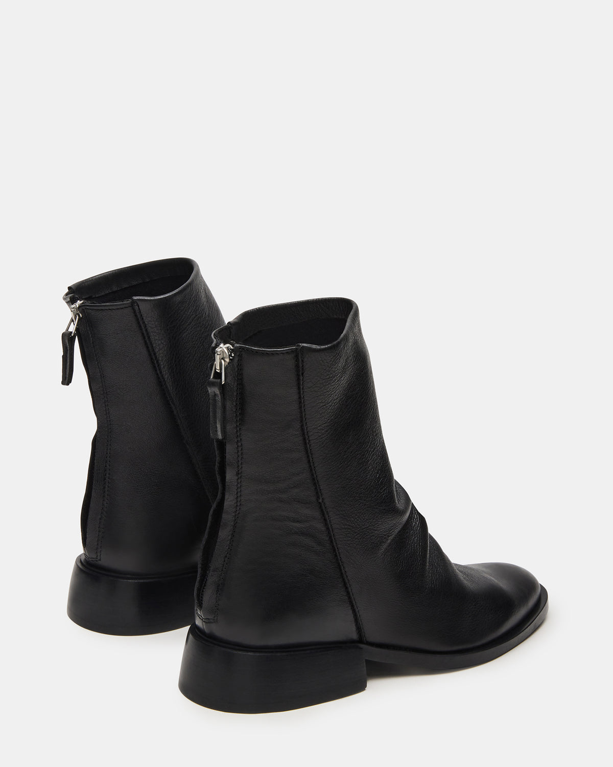 NEXIE Black Leather Women's Pointed-Toe Ankle Boot | Steve Madden