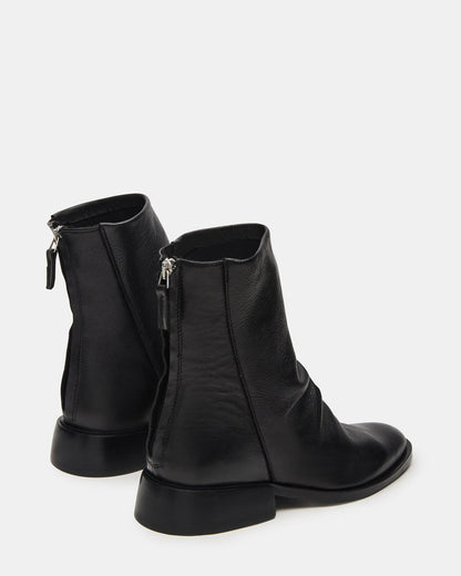 NEXIE Black Leather Women's Pointed-Toe Ankle Boot | Steve Madden