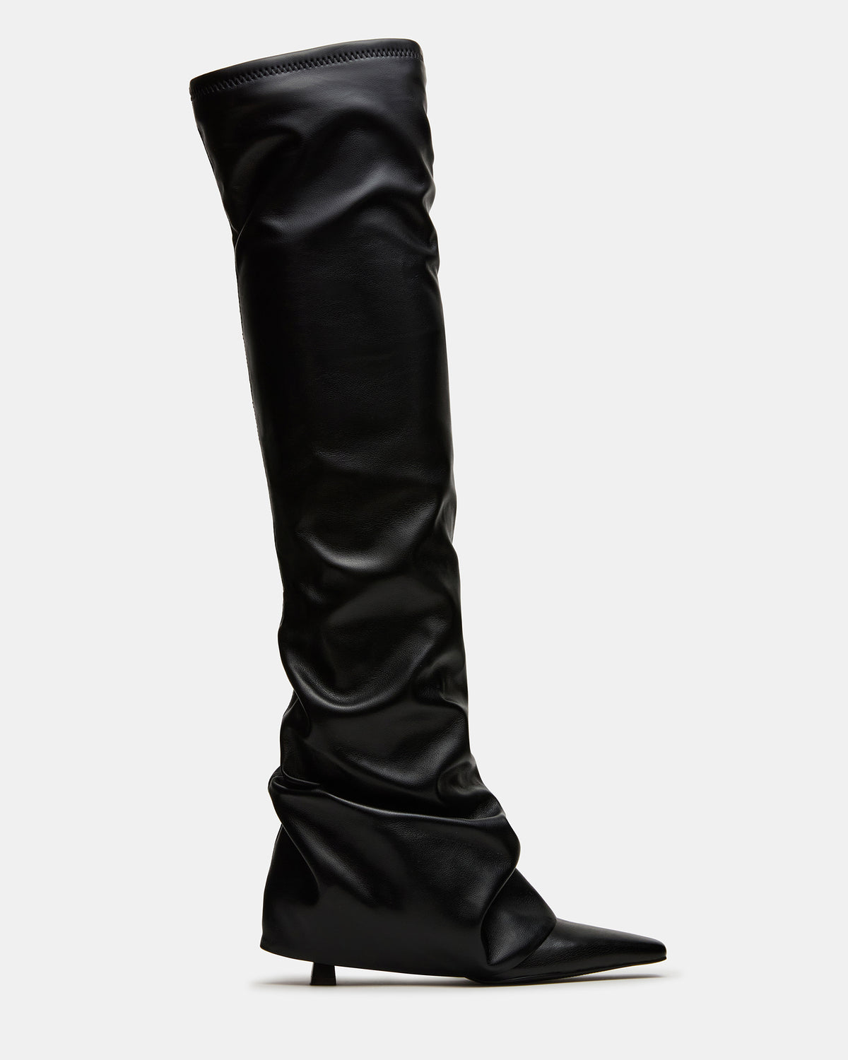 TATIANA Black Square Toe Cuffed Knee-High Women's Boot | Steve Madden
