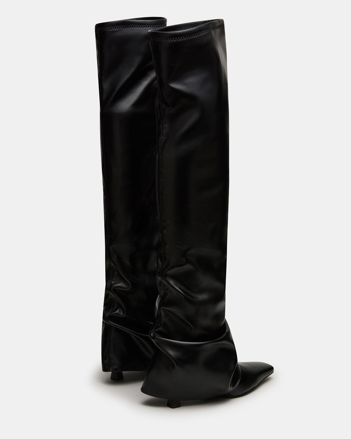 TATIANA Black Square Toe Cuffed Knee-High Women's Boot | Steve Madden