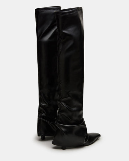 TATIANA Black Square Toe Cuffed Knee-High Women's Boot | Steve Madden