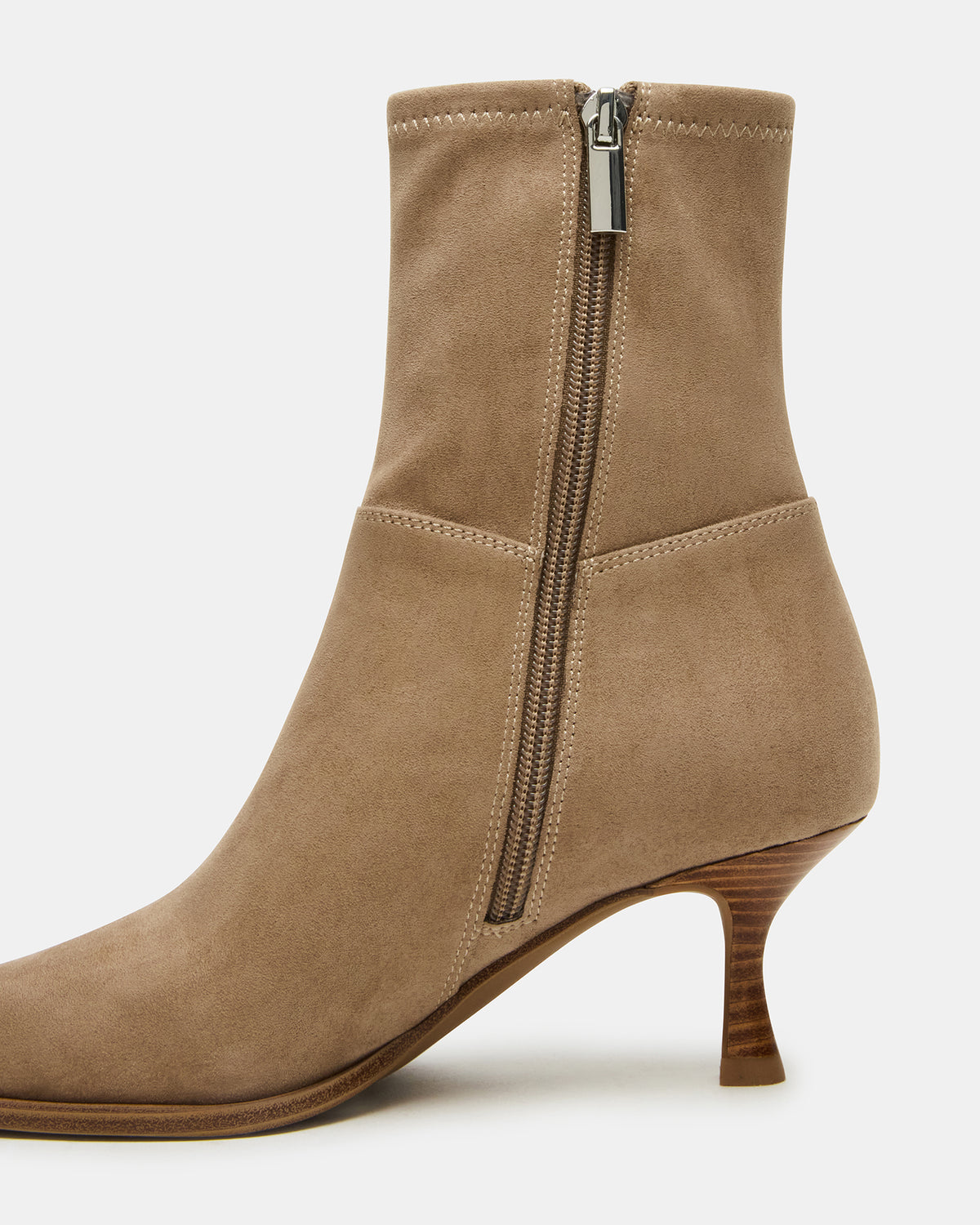 STASIA Taupe Pointed-Toe Kitten Heel Women's Ankle Boot | Steve Madden