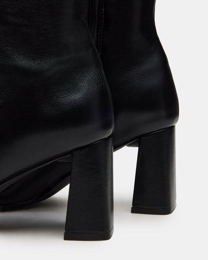 HOLLY Black Wide Calf Women's Knee-High Square-Toe Boot | Steve Madden
