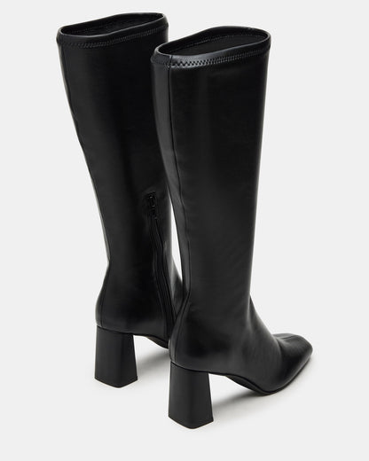 HOLLY Black Wide Calf Women's Knee-High Square-Toe Boot | Steve Madden