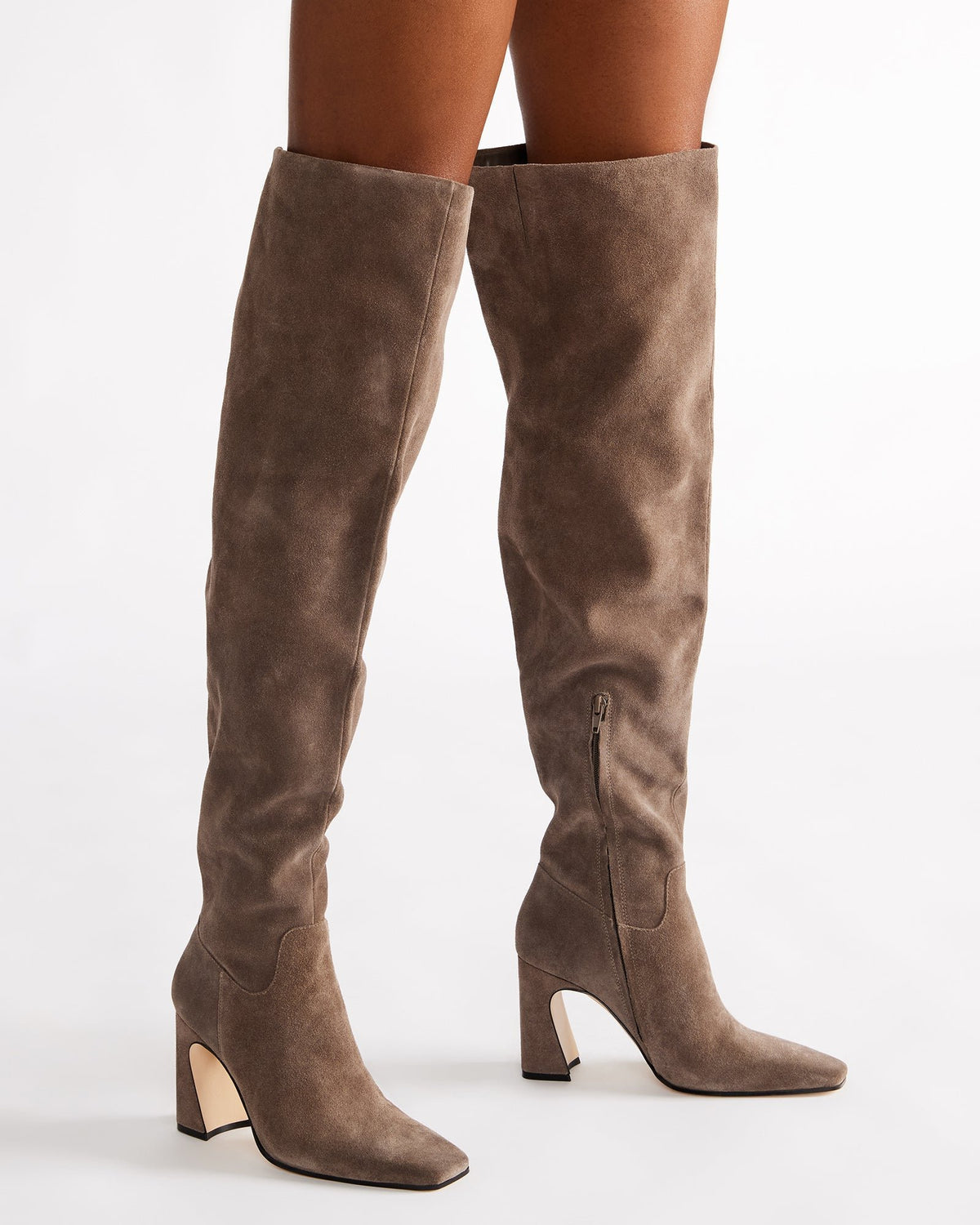 STRATUS Grey Suede Over-The-Knee Boot | Women's Boots | Steve Madden