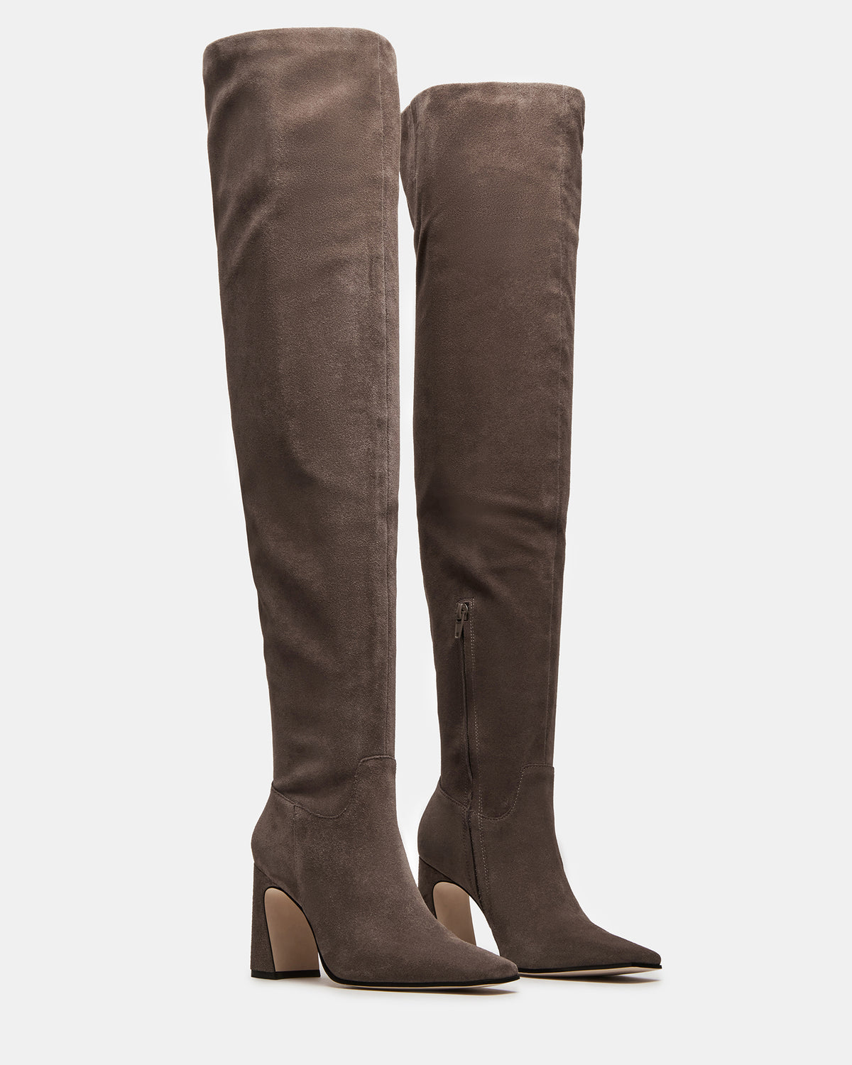 STRATUS Grey Suede Over-The-Knee Boot | Women's Boots | Steve Madden