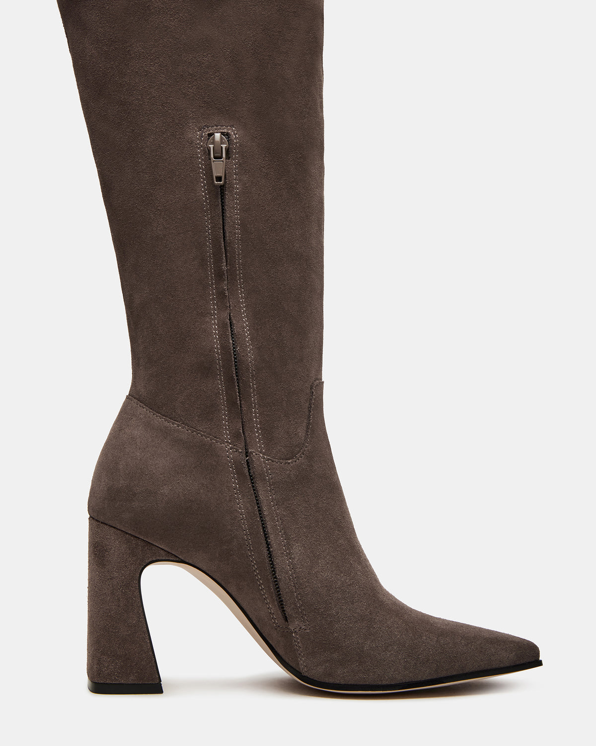 STRATUS Grey Suede Over-The-Knee Boot | Women's Boots | Steve Madden