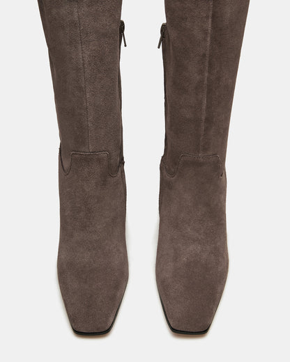 STRATUS Grey Suede Over-The-Knee Boot | Women's Boots | Steve Madden