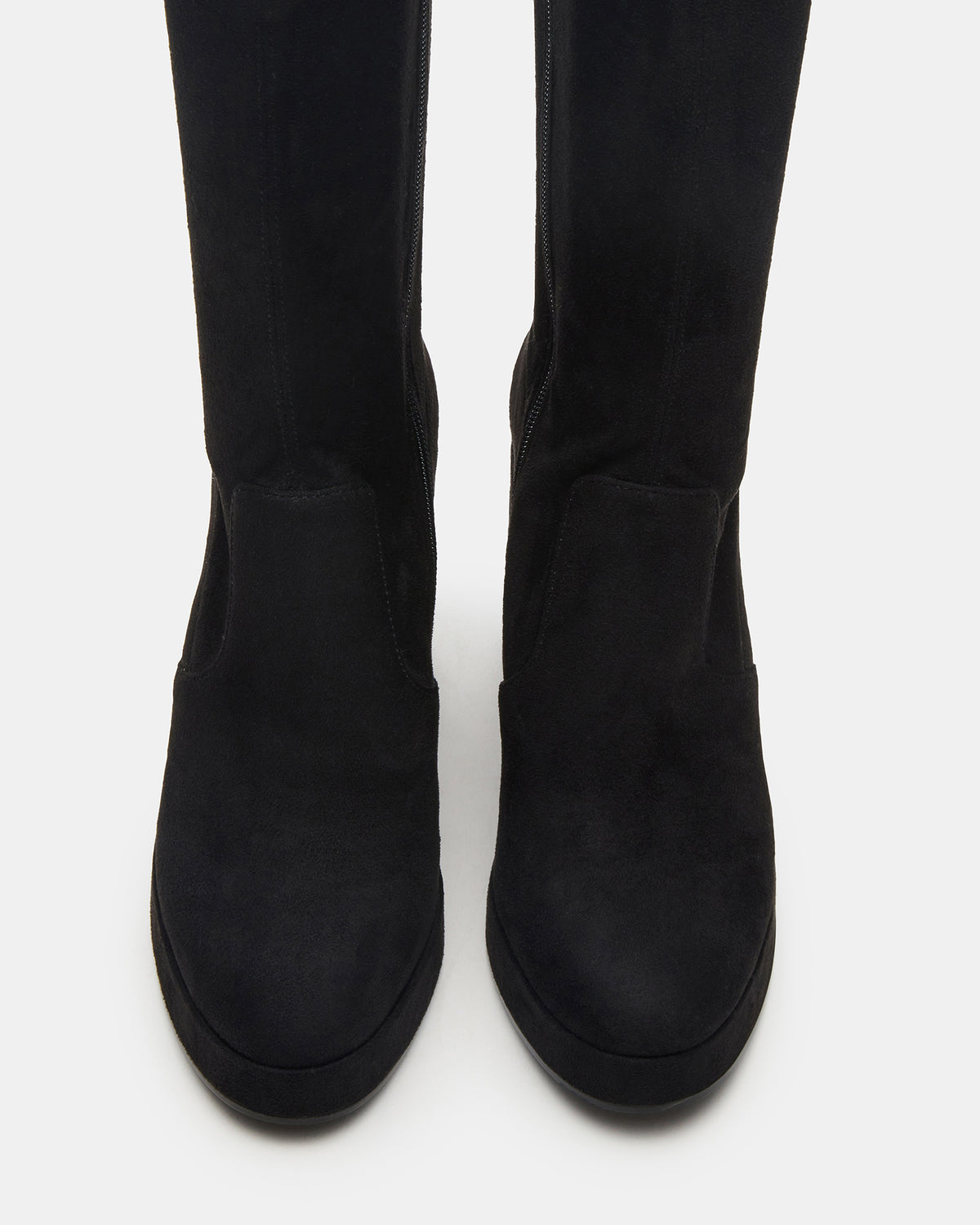 TWAIN Black Wide Calf Knee-High Block Heel Women's Boot | Steve Madden