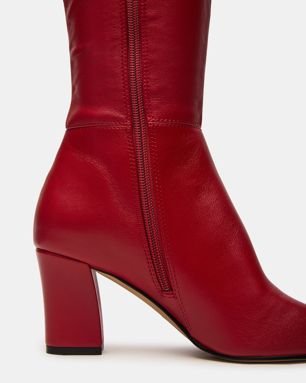 ELLIOT Red Square-Toe Knee-High Block Heel Women's Boot | Steve Madden