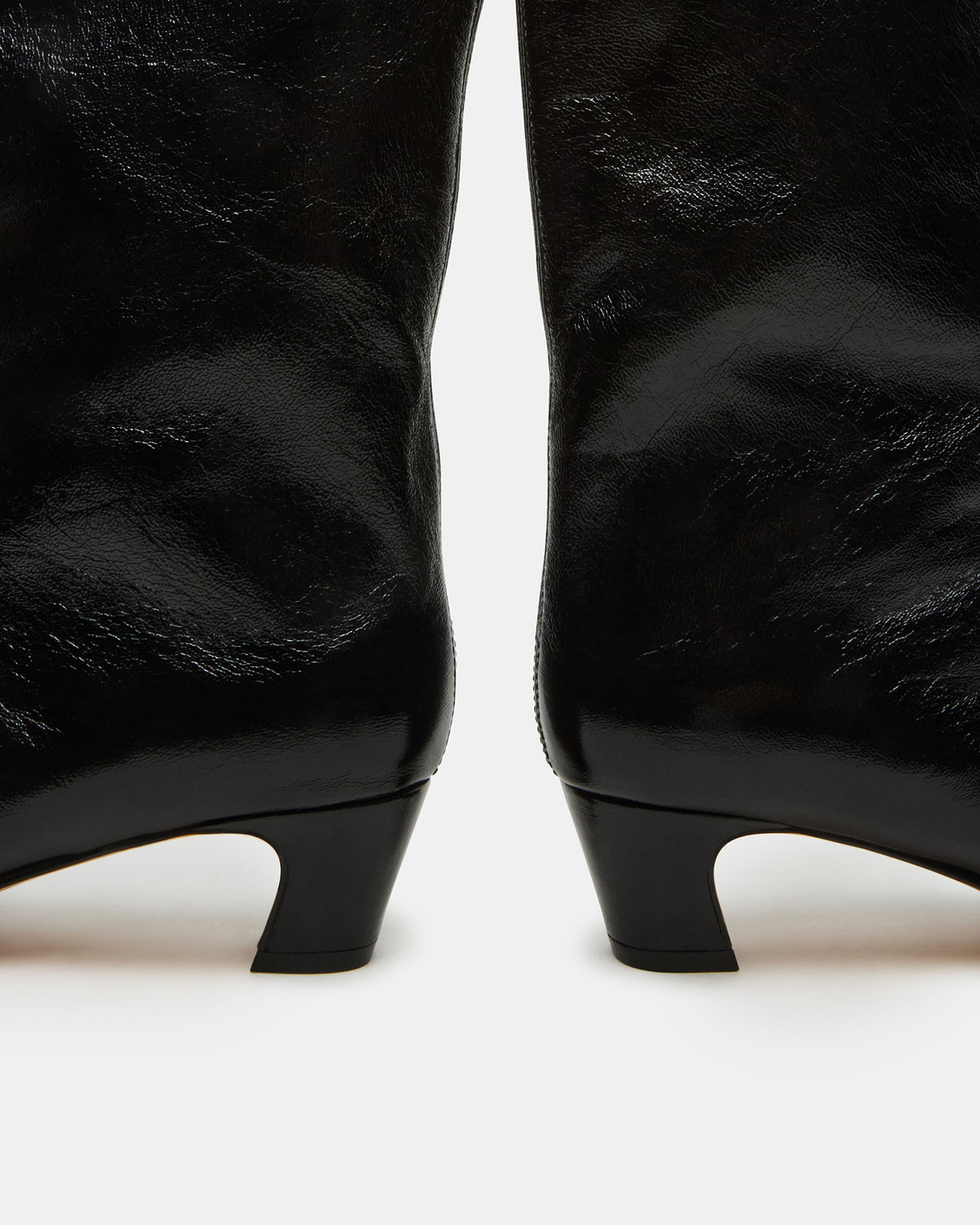 LYTTON Black Patent Pointed-Toe Kitten Heel Women's Ankle Boot | Steve Madden