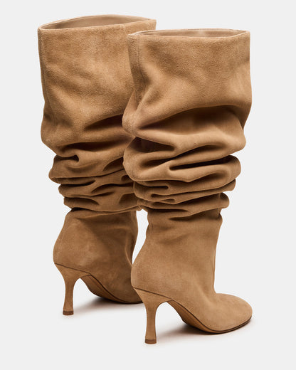 ALLISON Taupe Suede Over-The-Knee Heeled Women's Boot | Steve Madden