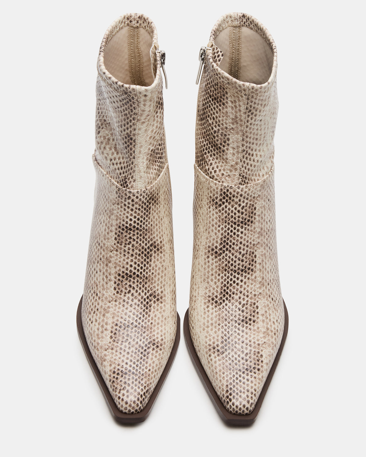 STASIA Natural Snake Pointed-Toe Kitten Heel Women's Ankle Boot | Steve Madden