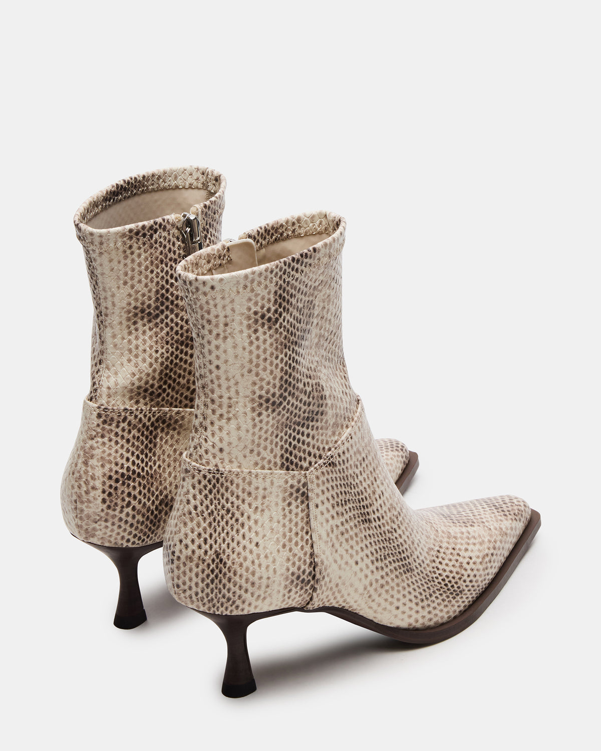 STASIA Natural Snake Pointed-Toe Kitten Heel Women's Ankle Boot | Steve Madden