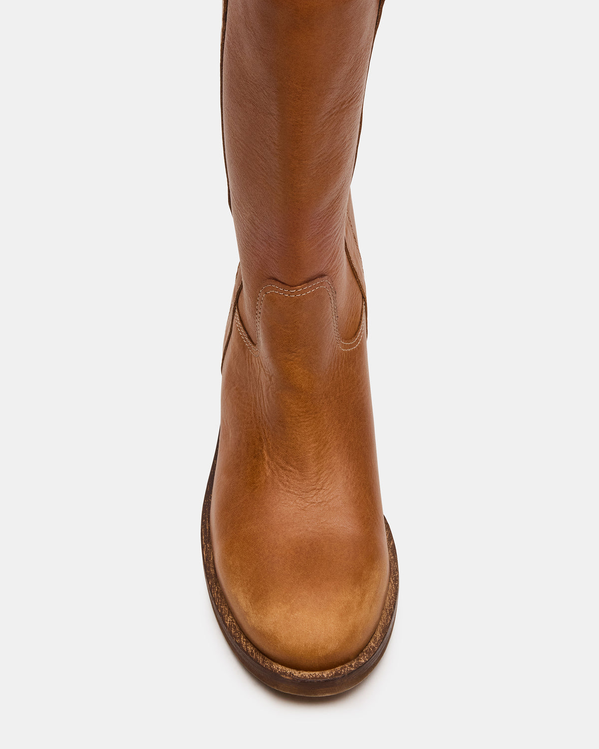 DUNSTER Tan Leather Wood Bottom Women's Boot | Steve Madden