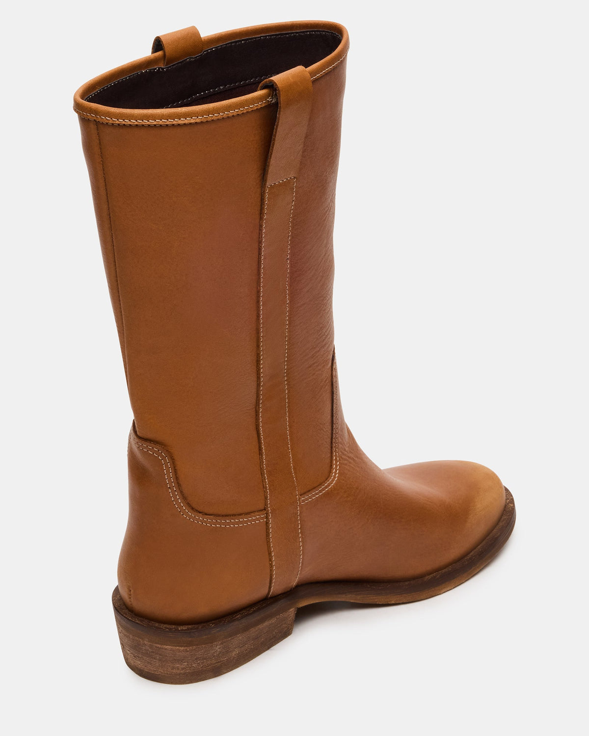 DUNSTER Tan Leather Wood Bottom Women's Boot | Steve Madden