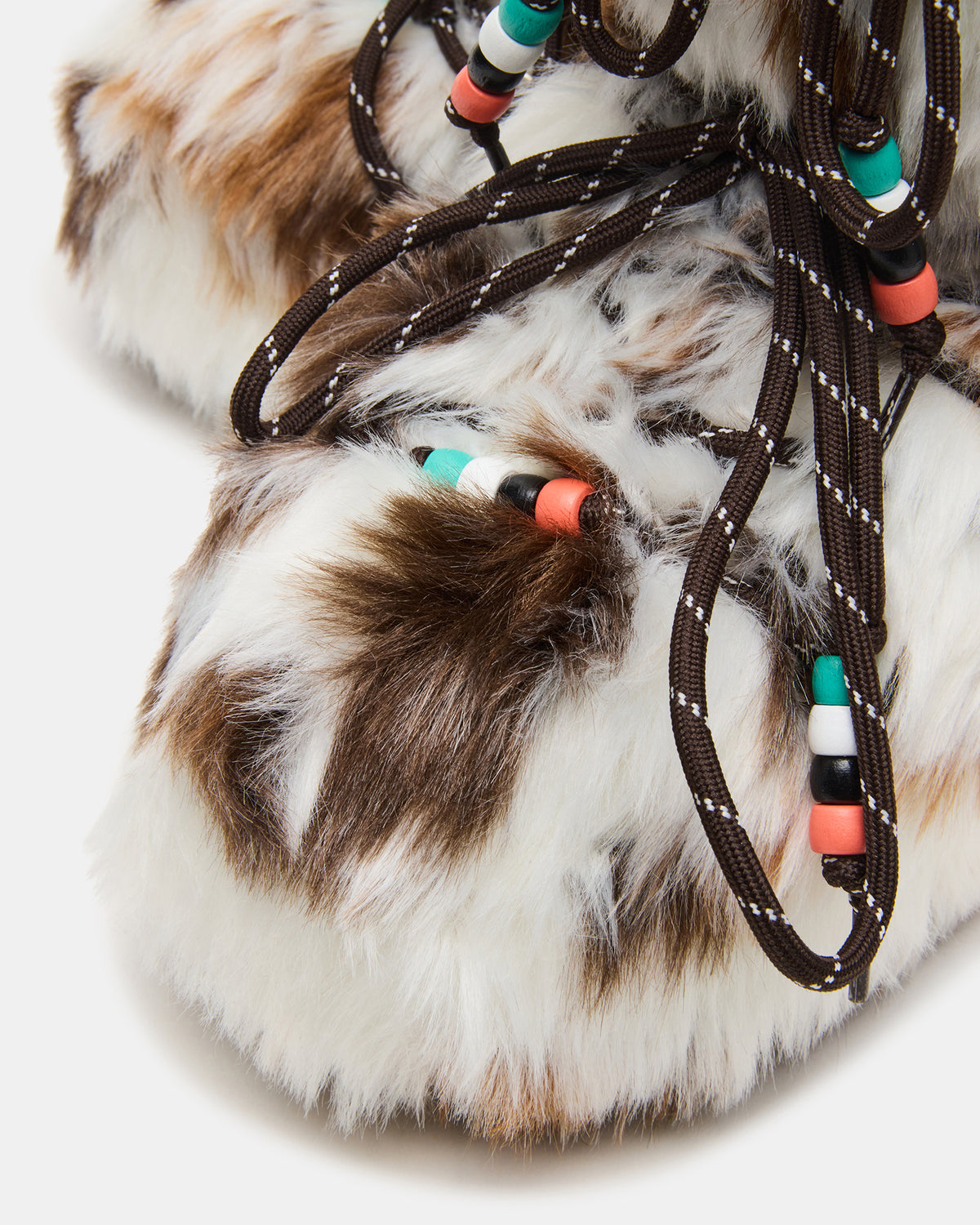 MIRO Brown Multi Faux Fur Chunky Lace-Up Women's Bootie | Steve Madden