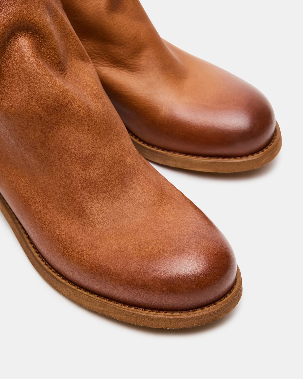 HUGHIE Tan Leather Women's Ankle Boot | Steve Madden