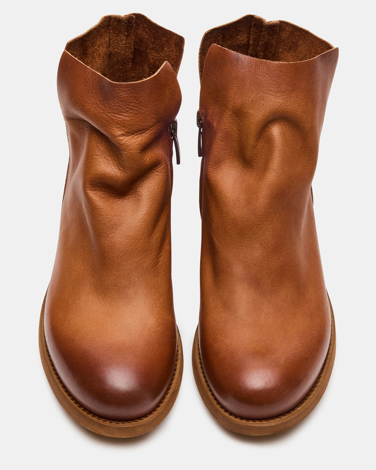 HUGHIE Tan Leather Women's Ankle Boot | Steve Madden