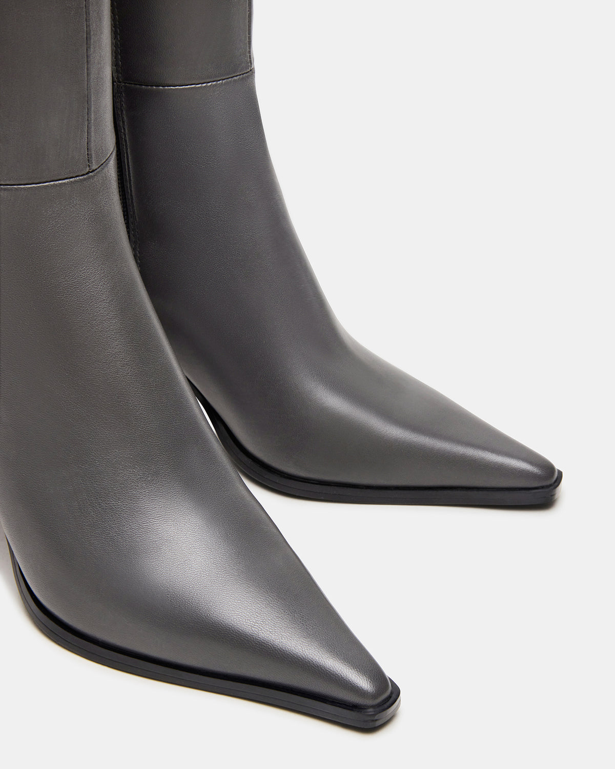 LINGO Grey Leather Pointed-Toe Knee-High Women's Boot | Steve Madden