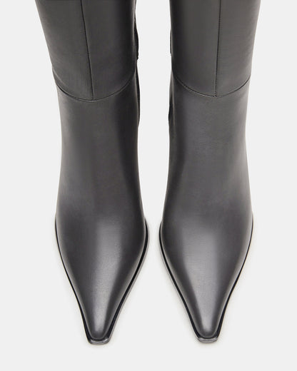 LINGO Grey Leather Pointed-Toe Knee-High Women's Boot | Steve Madden