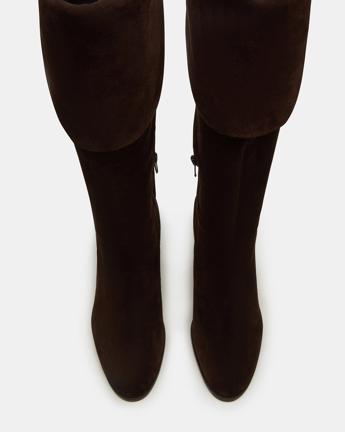 WINSLET Brown Suede Knee-High Block Heel Women's Boot | Steve Madden