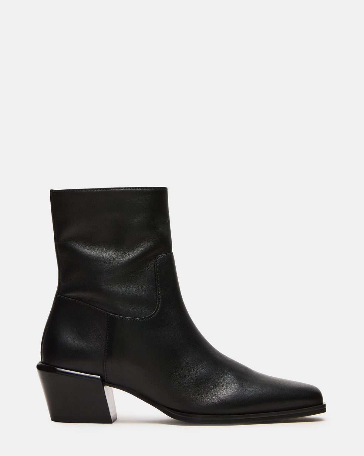DANEY Black Leather Square-Toe Women's Ankle Boot | Steve Madden