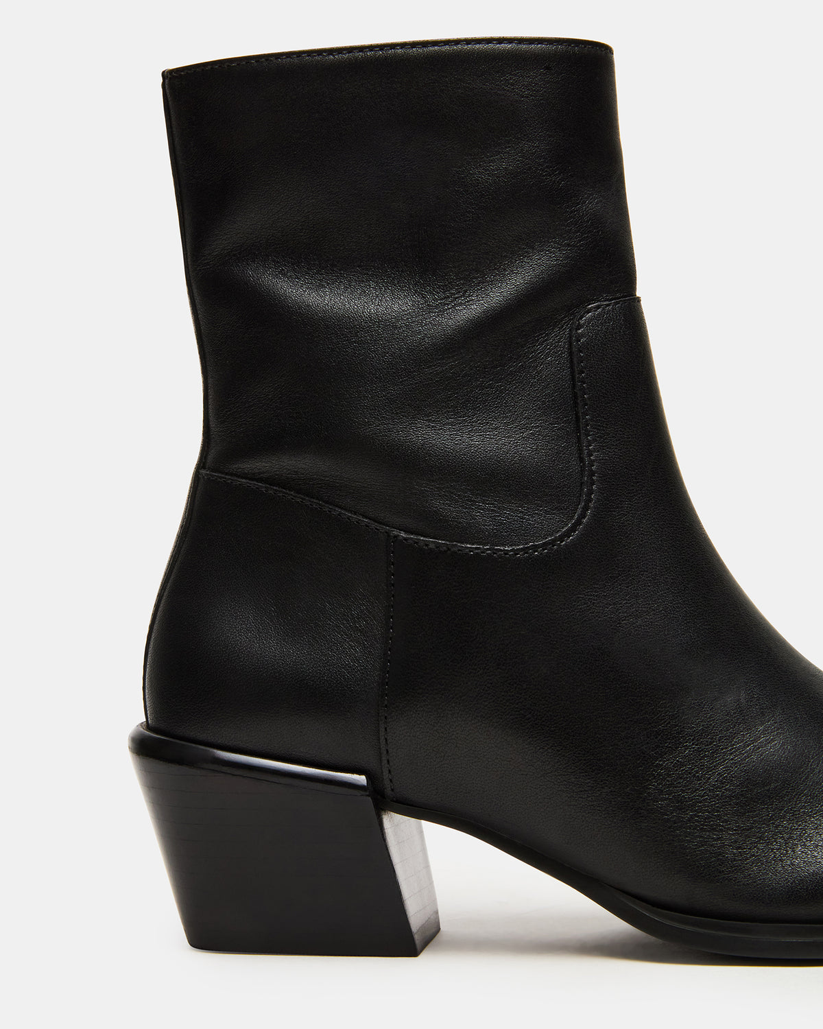 DANEY Black Leather Square-Toe Women's Ankle Boot | Steve Madden