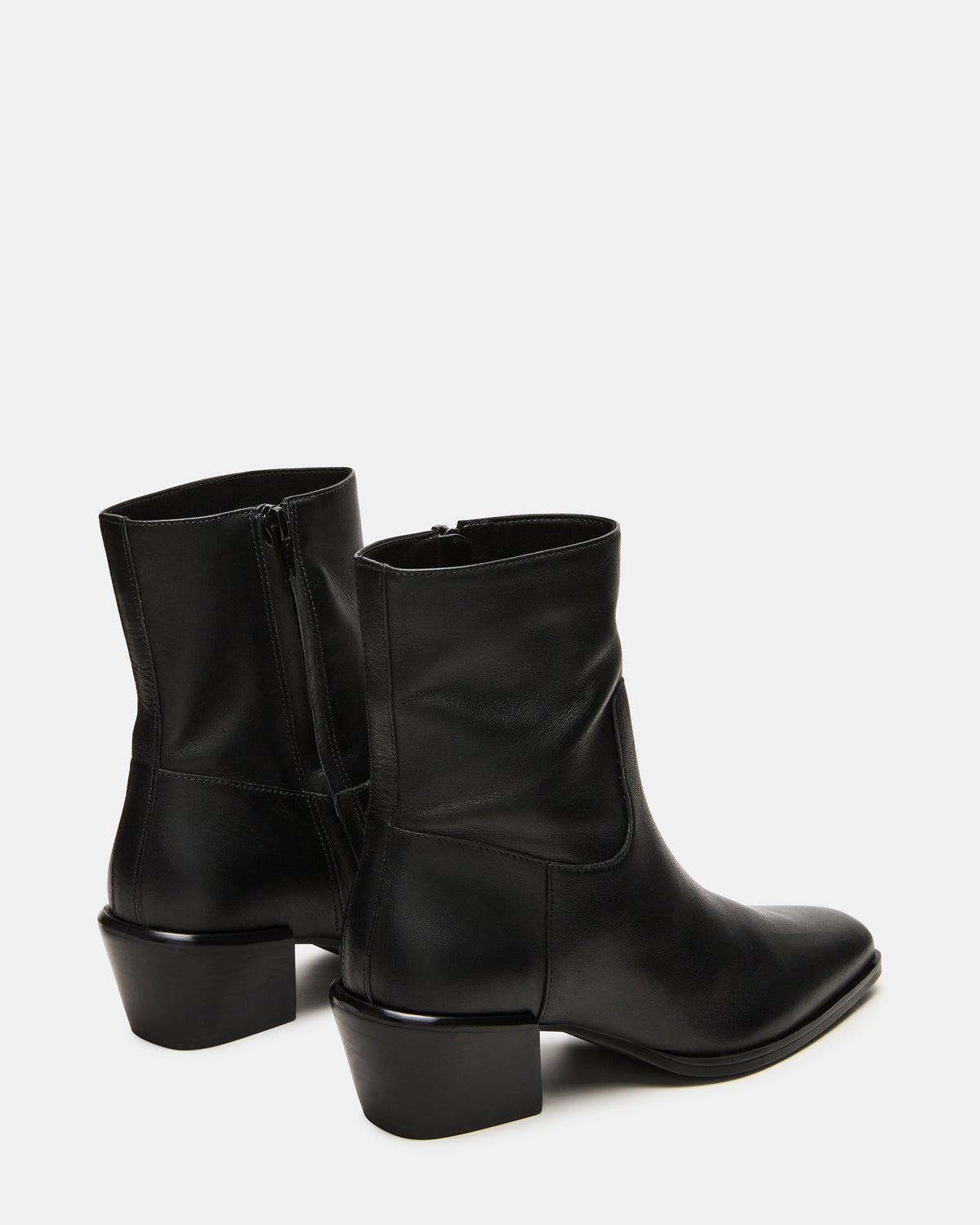 DANEY Black Leather Square-Toe Women's Ankle Boot | Steve Madden