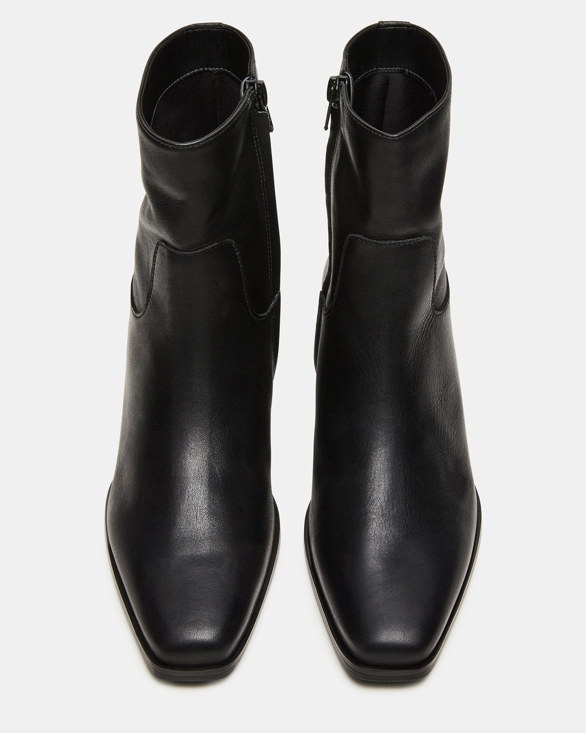 DANEY Black Leather Square-Toe Women's Ankle Boot | Steve Madden