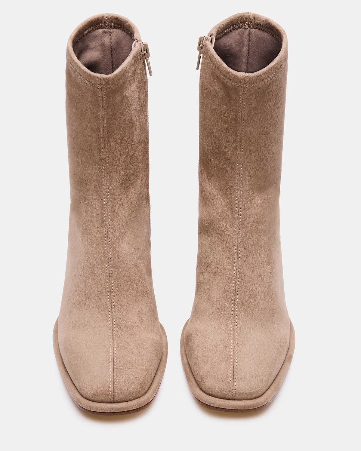 PAMMY Taupe Square-Toe Block Heel Women's Ankle Boot | Steve Madden