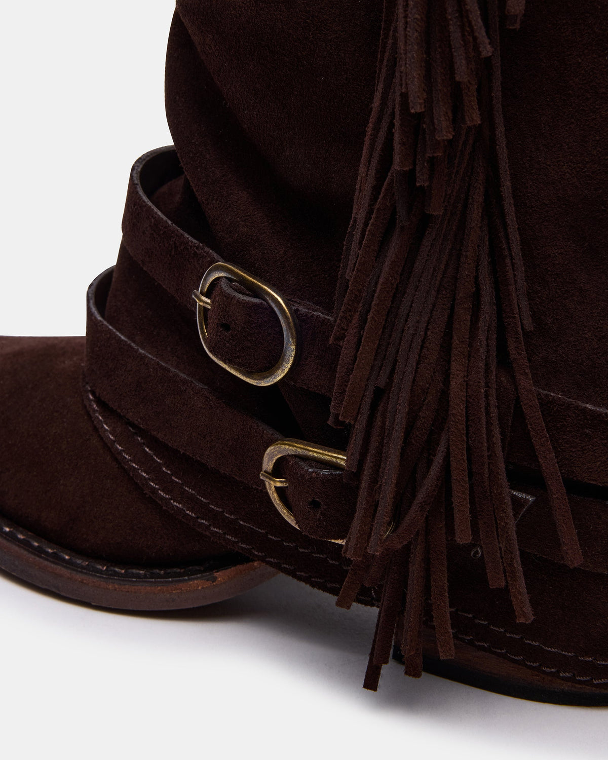 ANSEL Brown Suede Pointed-Toe Fold-Over Cuffed Women's Ankle Boot | Steve Madden