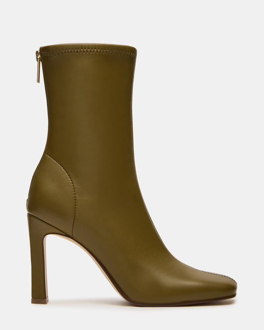 KHELAN Olive Square-Toe Heeled Women's Ankle Boot | Steve Madden