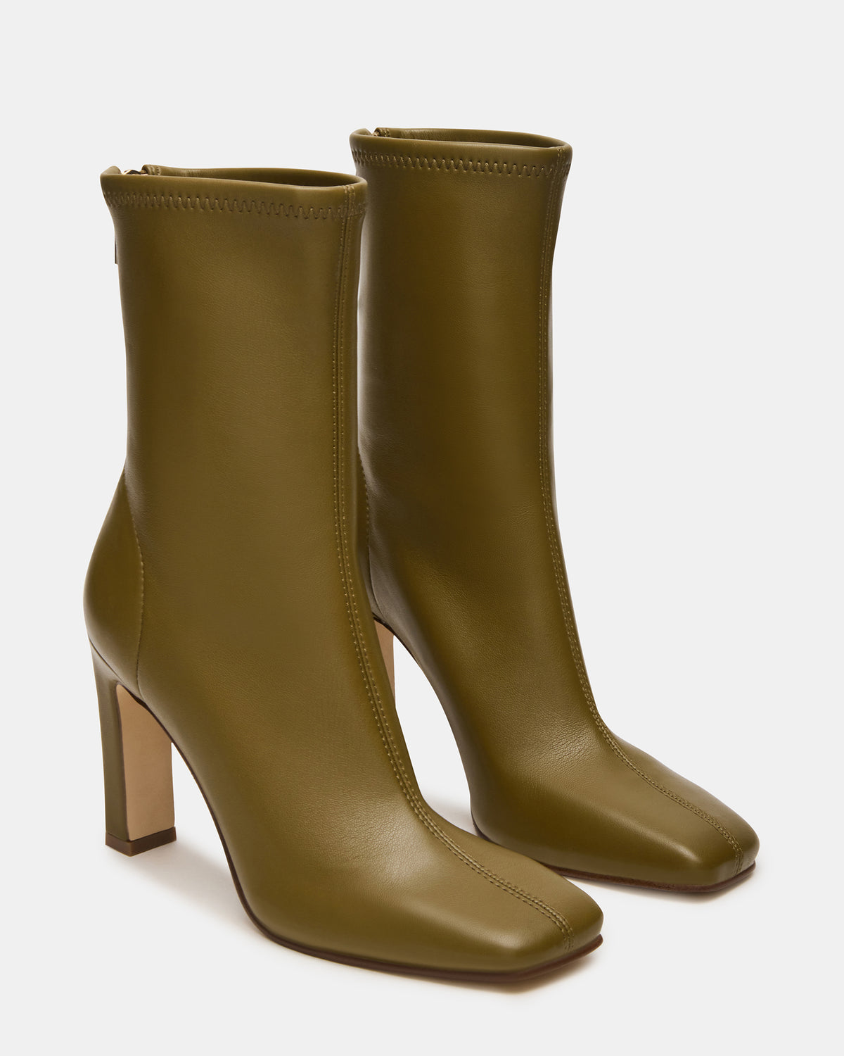 KHELAN Olive Square-Toe Heeled Women's Ankle Boot | Steve Madden