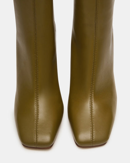 KHELAN Olive Square-Toe Heeled Women's Ankle Boot | Steve Madden