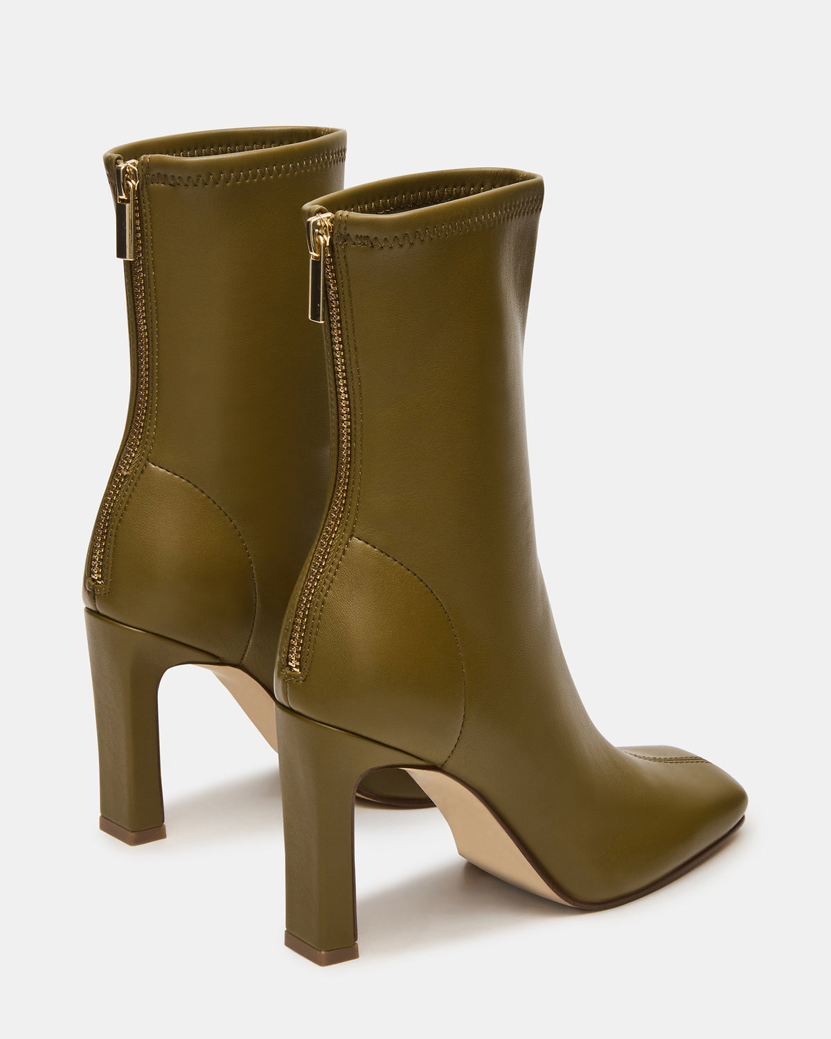KHELAN Olive Square-Toe Heeled Women's Ankle Boot | Steve Madden