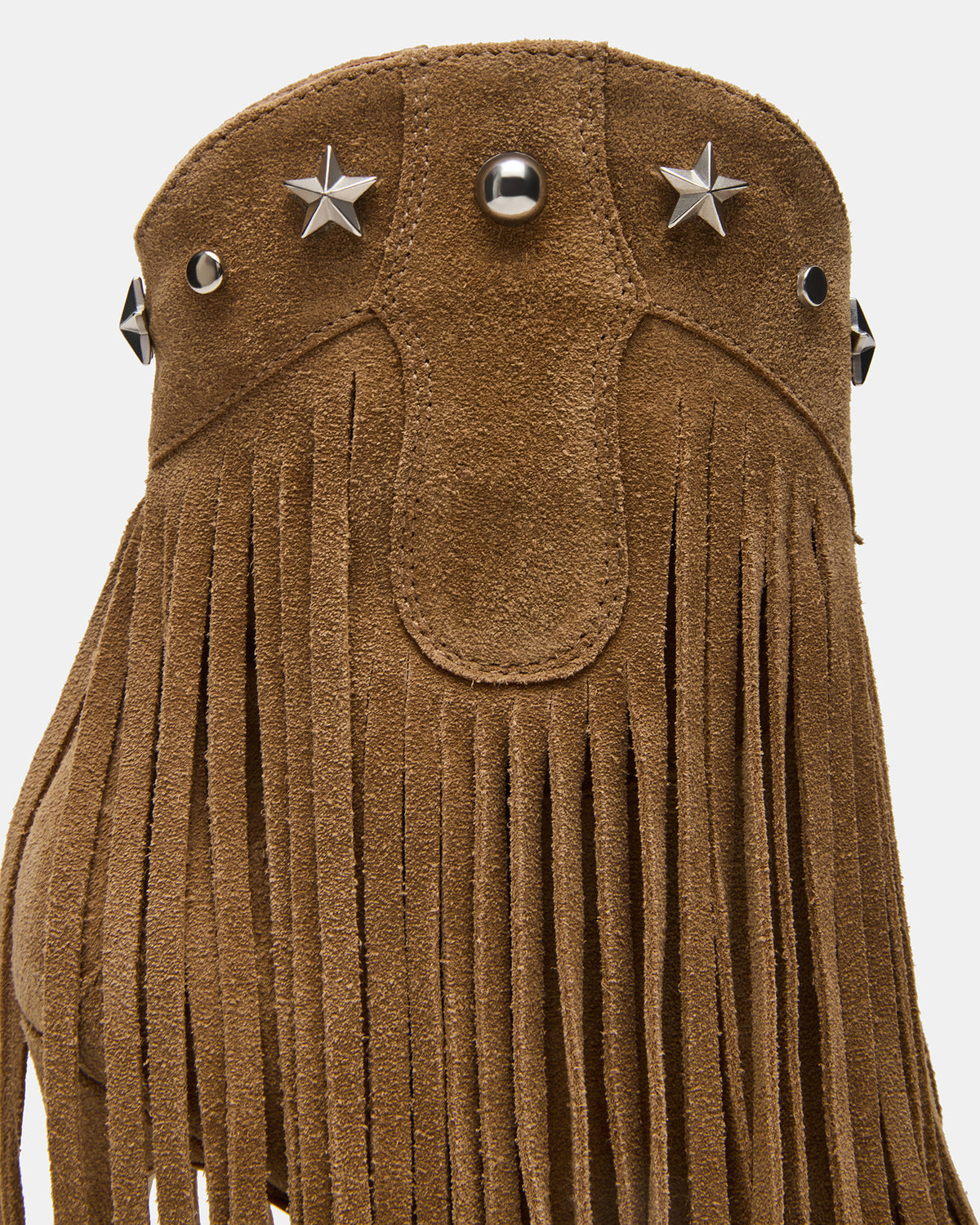 FALTER Chestnut Suede Pointed-Toe Fringe Western Women's Ankle Boot | Steve Madden