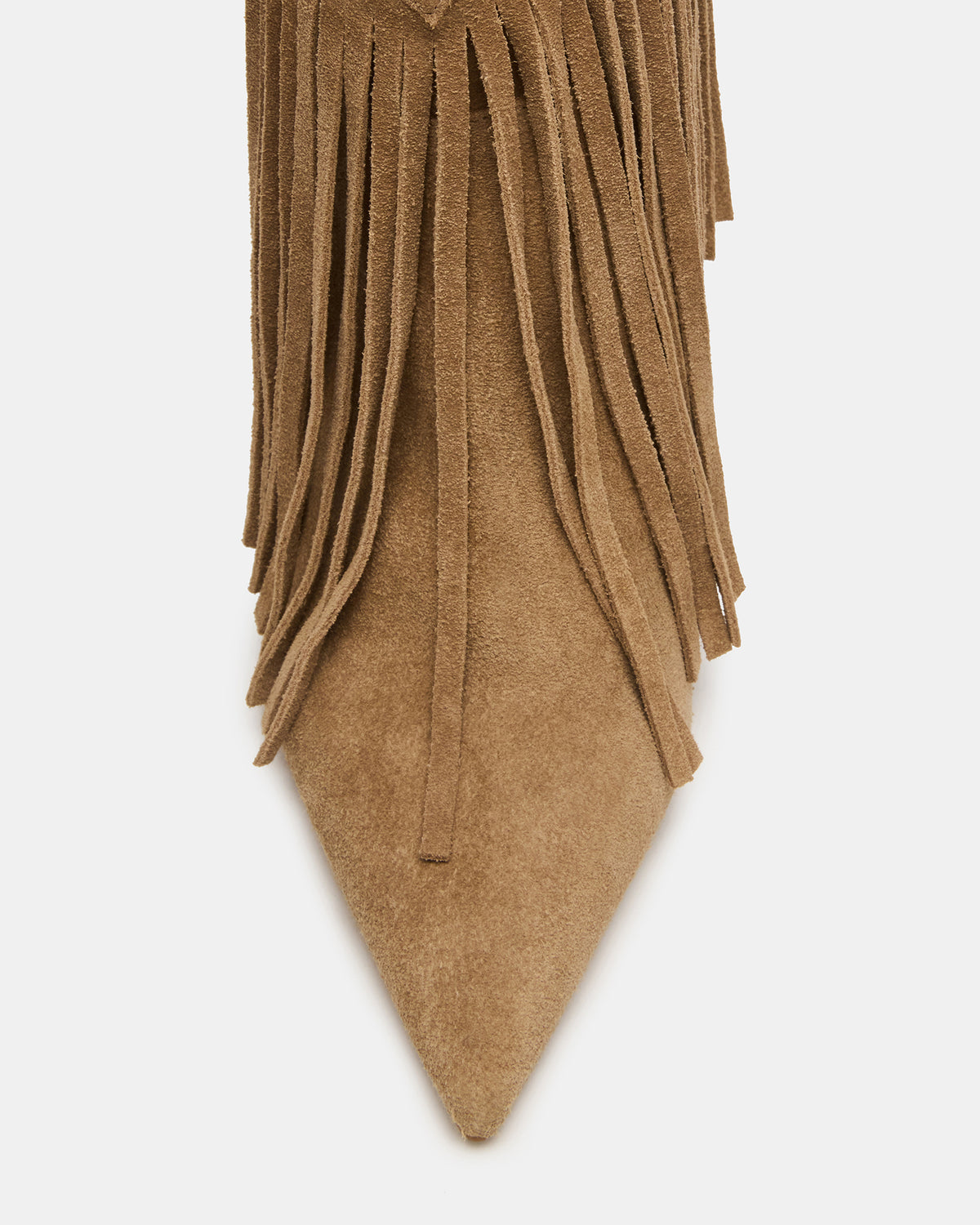 FALTER Chestnut Suede Pointed-Toe Fringe Western Women's Ankle Boot | Steve Madden