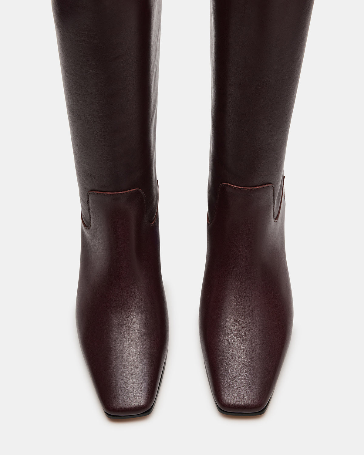 GWYNETH Brown/Red Leather Square Toe Boot | Women's Boots | Steve Madden