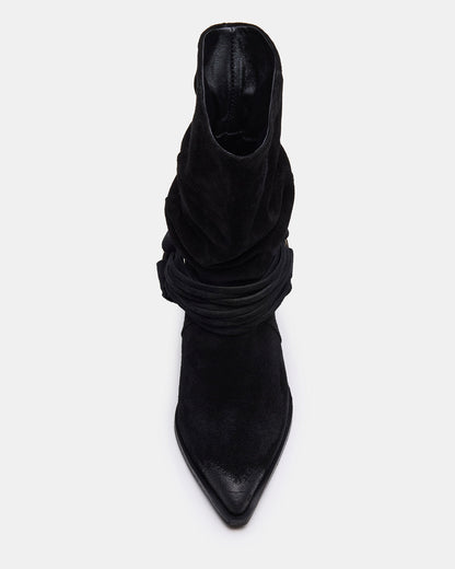 LAUPER Black Pointed-Toe Heeled Buckle Women's Ankle Boot | Steve Madden
