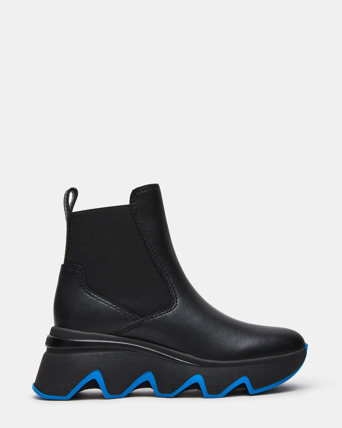 BREAKAWAY Black Leather Lug Platform Women's Ankle Boot | Steve Madden